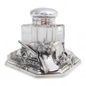 Antique Silver Hunting Ink Well